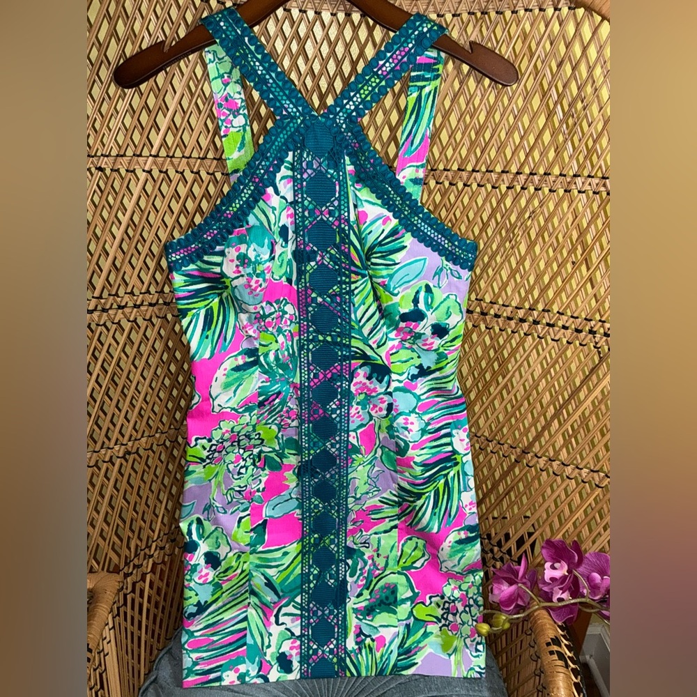 Vena NWT Stretch Shift Dress Early Bloomer Size 4 - Picture 5 of 16